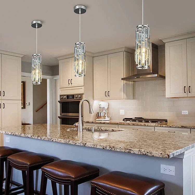 Black Crystal Linear chandelier - Lazuli Bay for dining room view 3