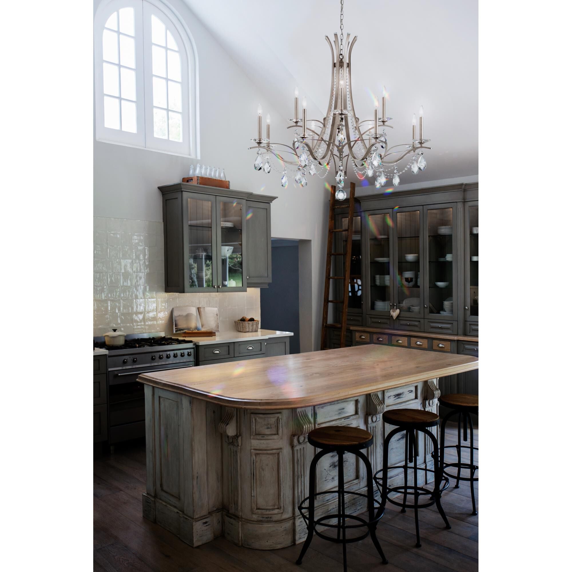 Candle chandelier - Thalia Arc for dining room view 2