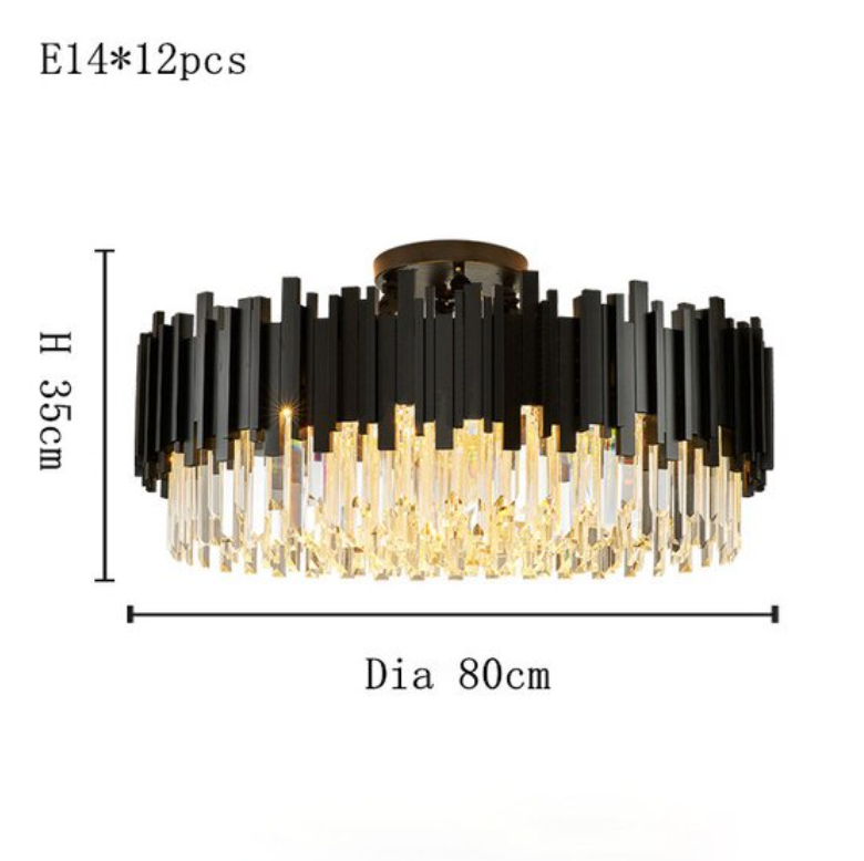 Black Crystal chandelier - Onda House for dining room view 7