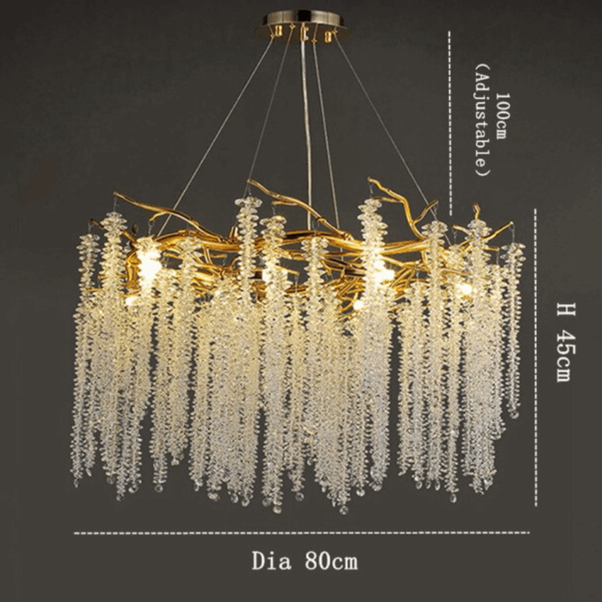 Clear Crystal Linear chandelier - Noor Lane for dining room view 8