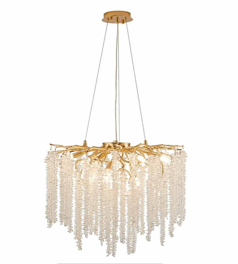 Clear Crystal Linear chandelier - Noor Lane for dining room view 10