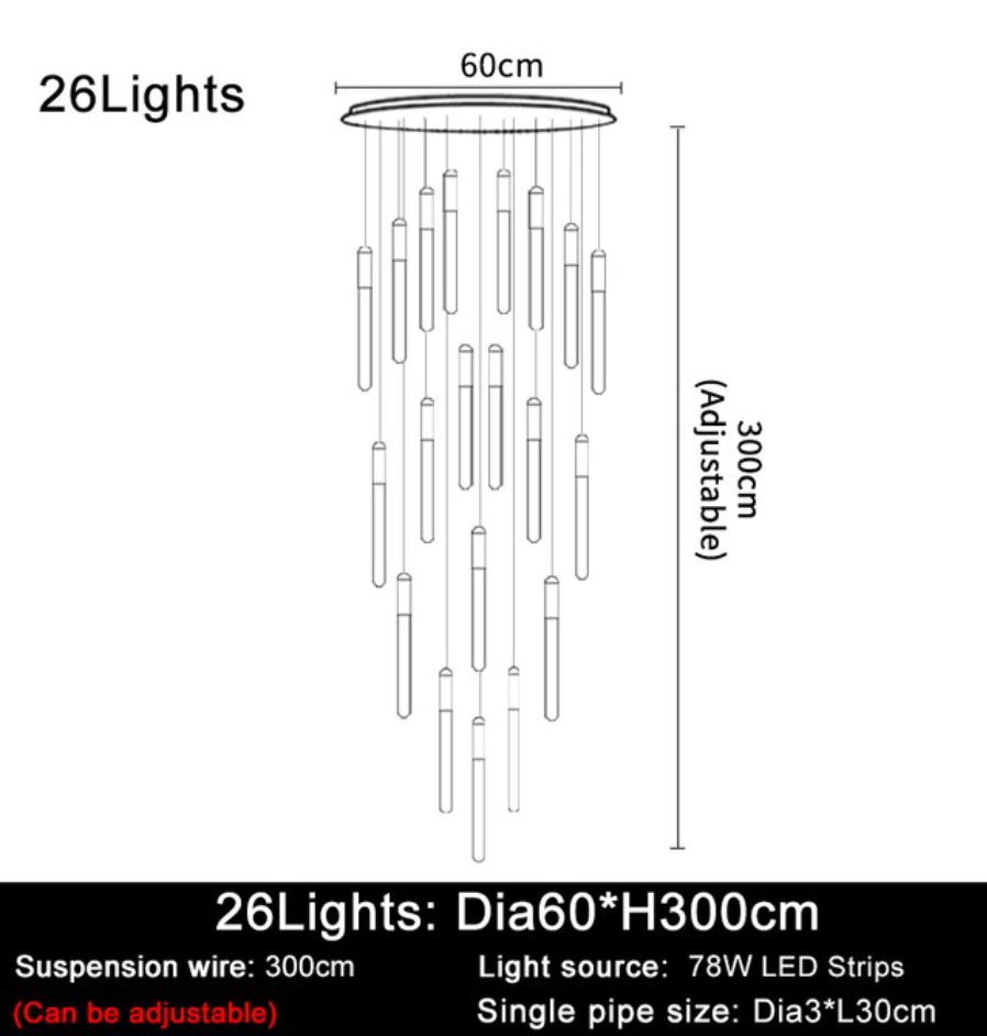 Gold Acrylic Linear chandelier - Quinn Bay for dining room view 9