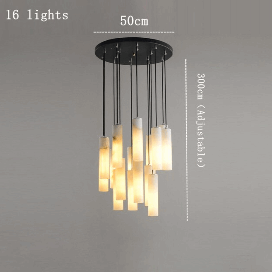 Natural Marble Round chandelier - Yara Bay for dining room view 7