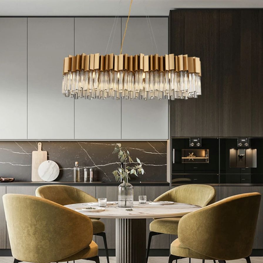 Clear Crystal chandelier - Viola Court for dining room view 1