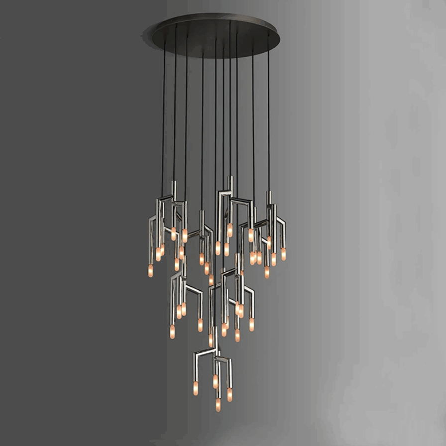 Steel Linear chandelier - Rumi Lane for dining room view 1
