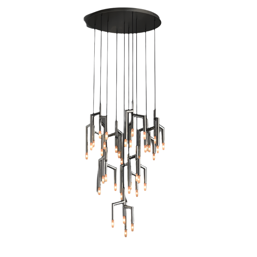 Steel Linear chandelier - Rumi Lane for dining room view 6