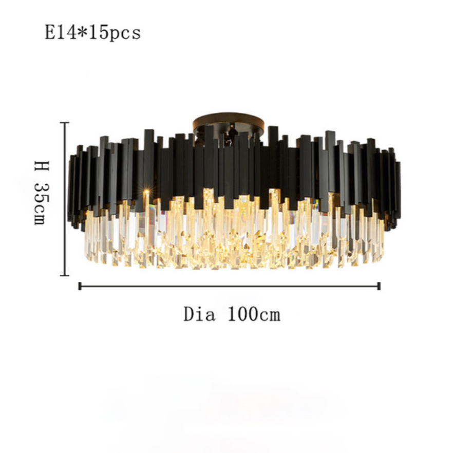 Black Crystal chandelier - Onda House for dining room view 8