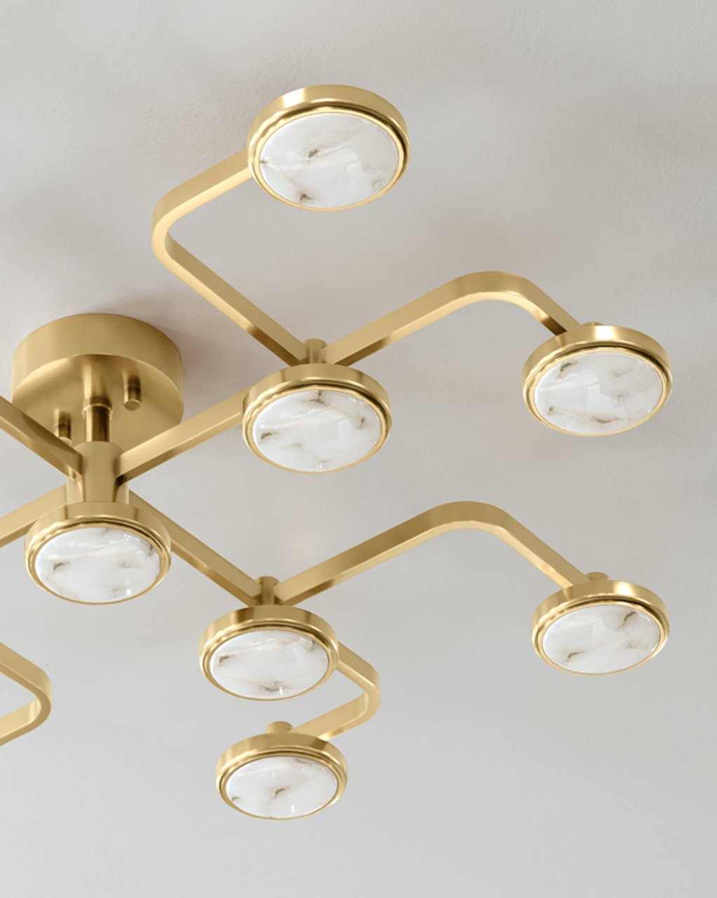 White Alabaster chandelier - Kora Meadow for dining room view 2