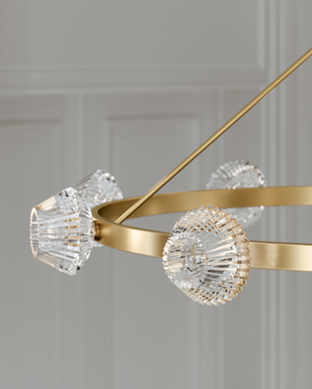 Clear Glass Candle chandelier - Halo Meadow for dining room view 2