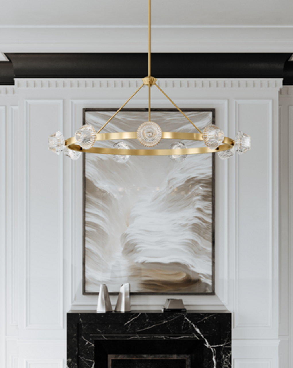 Clear Glass Candle chandelier - Halo Meadow for dining room view 3