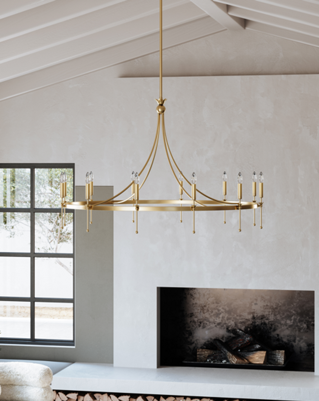Brass Brass Candle chandelier - Galen Meadow for dining room view 2