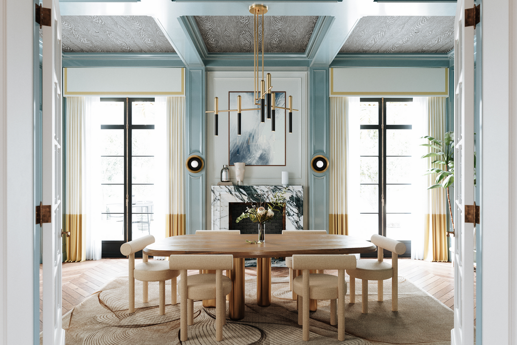 Brass Brass chandelier - Della Meadow for dining room view 4