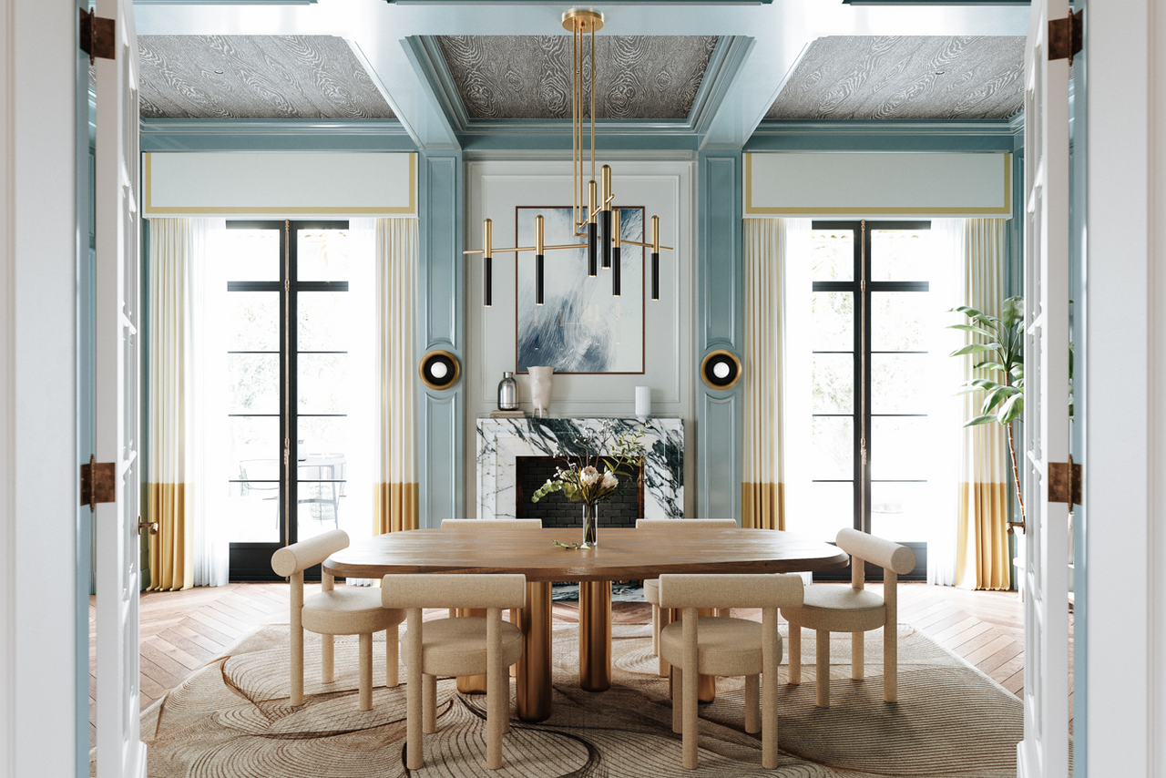 Brass Brass chandelier - Della Meadow for dining room view 4