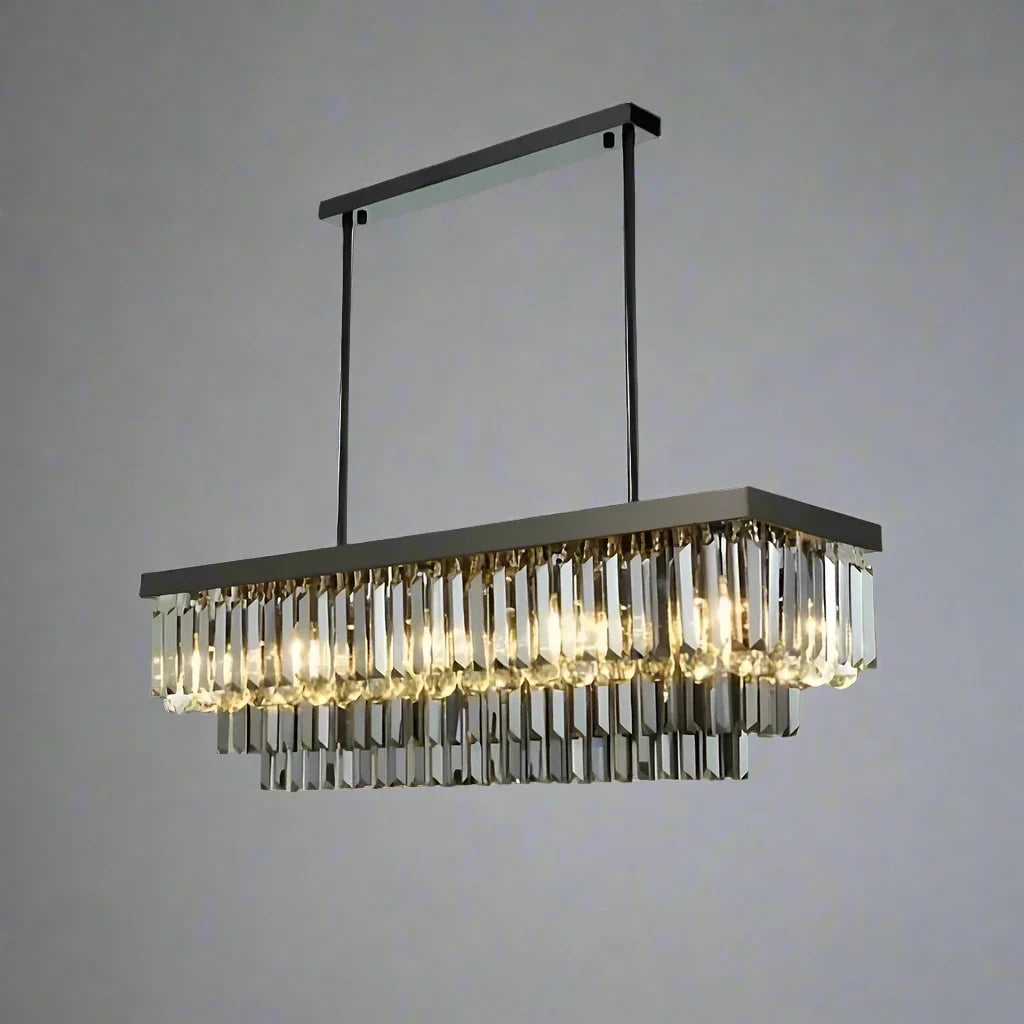 Smoke Crystal chandelier - Opal Lane for dining room view 1