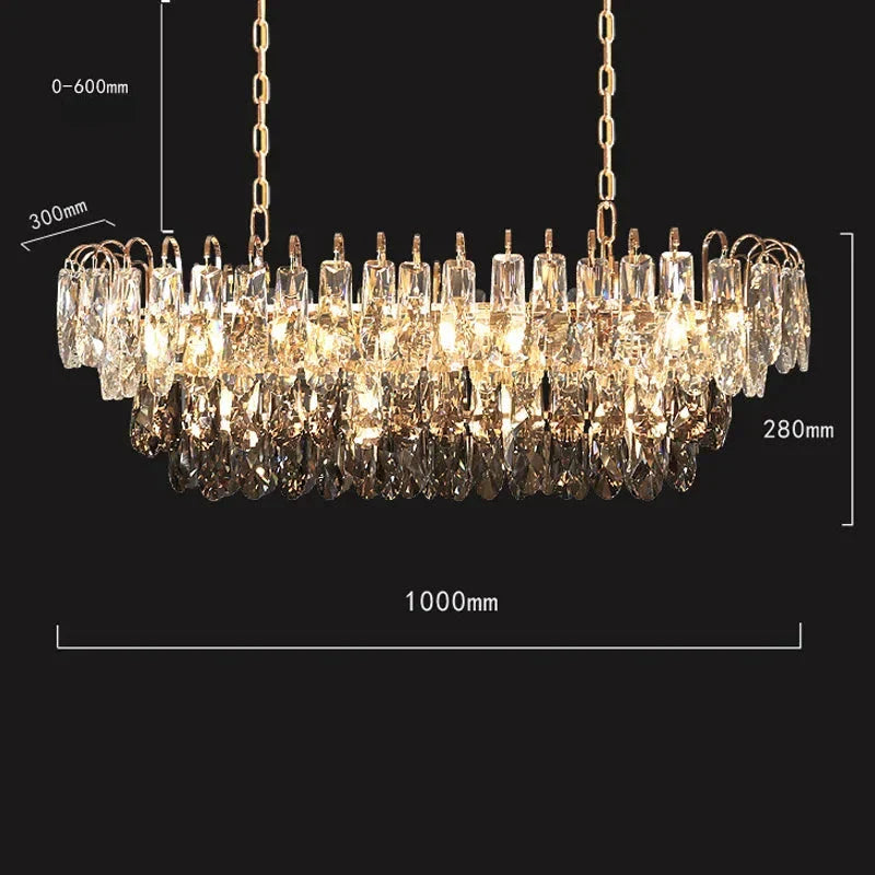 White Crystal Round chandelier - Opal House for dining room view 12