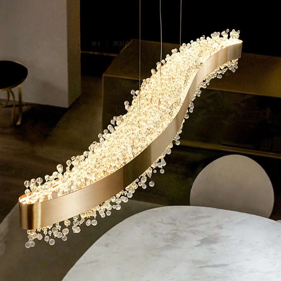 Clear Crystal chandelier - Zora Lane for dining room view 4