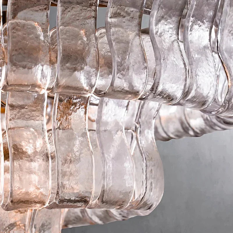 White Glass chandelier - Mira Bay for dining room view 4