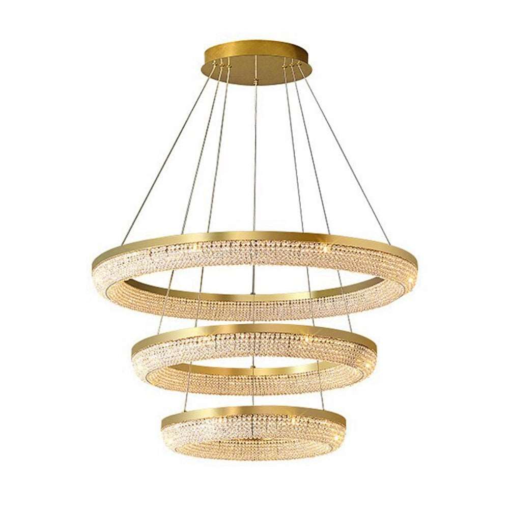 Gold Crystal Tiered chandelier - Quinn House for dining room view 7