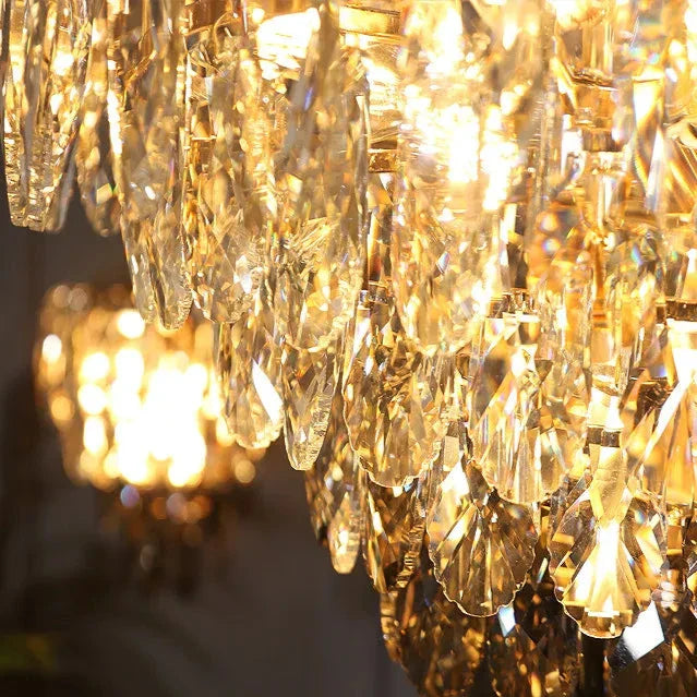 White Crystal Round chandelier - Opal House for dining room view 3