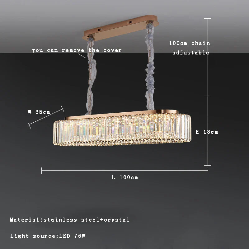 White Crystal chandelier - Siena Bay for dining room view 8