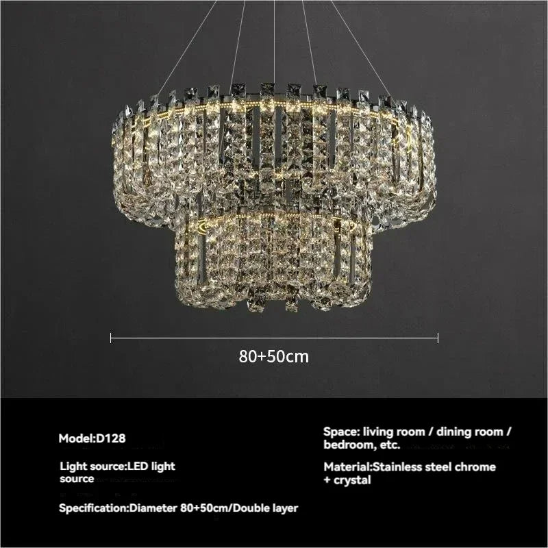 Silver Crystal chandelier - Willa House for dining room view 12