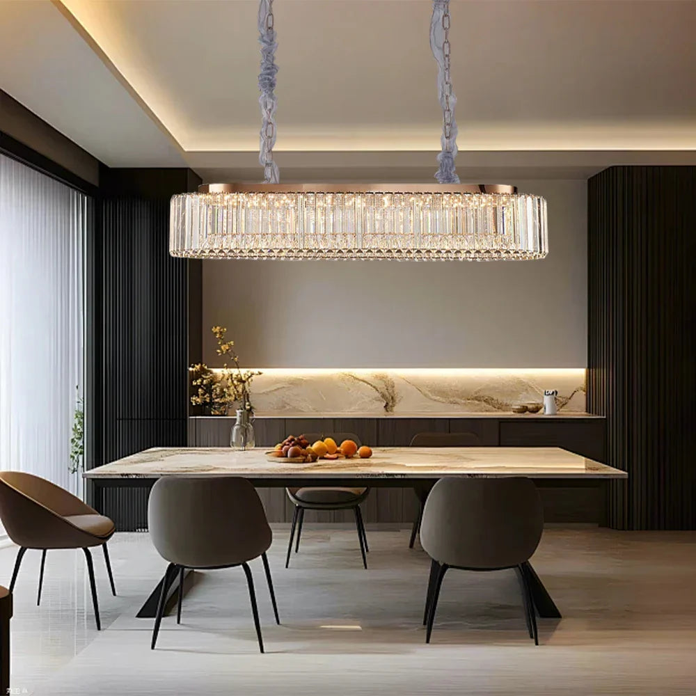 White Crystal chandelier - Siena Bay for dining room view 1