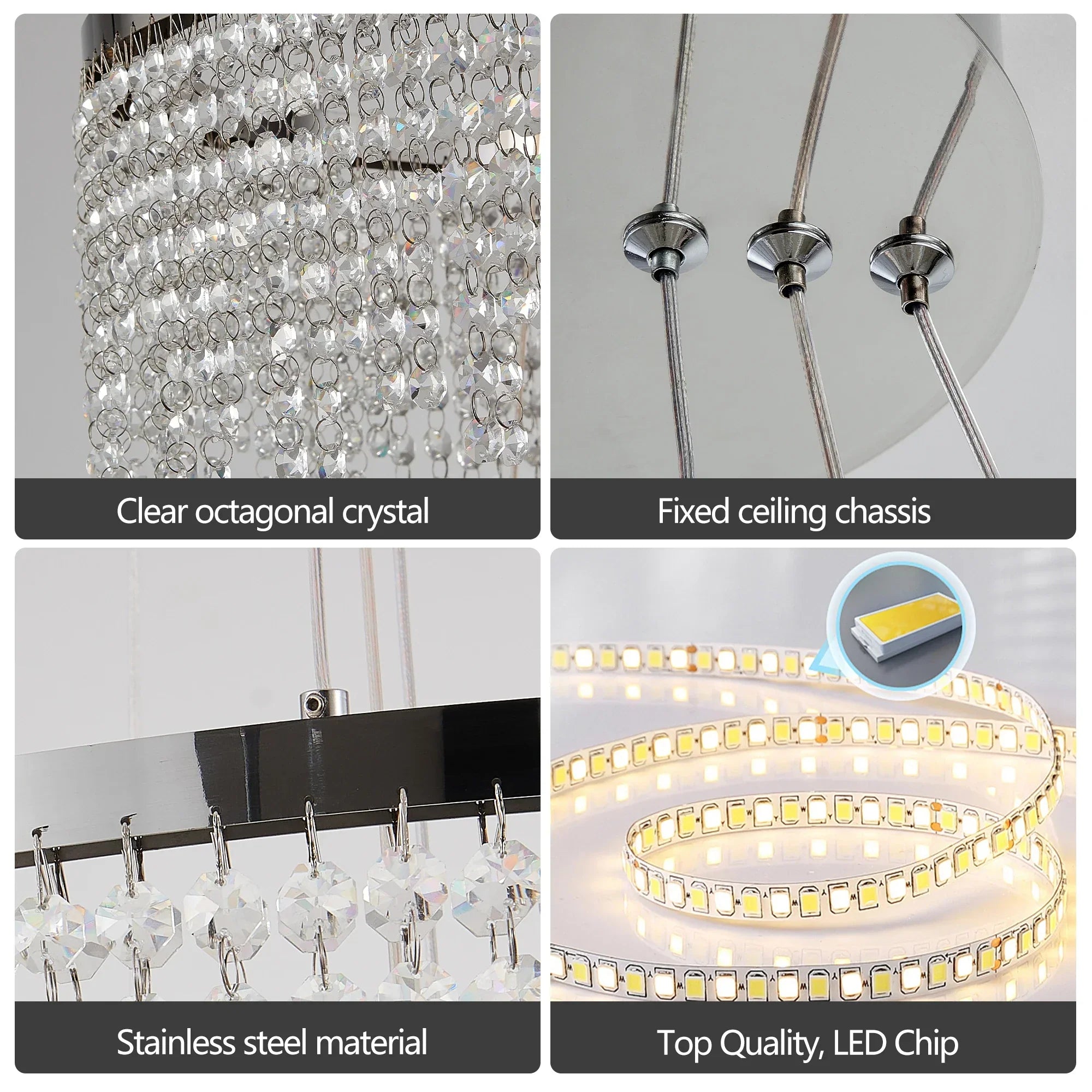 Chrome Crystal Tiered chandelier - Aster Bay for dining room view 6