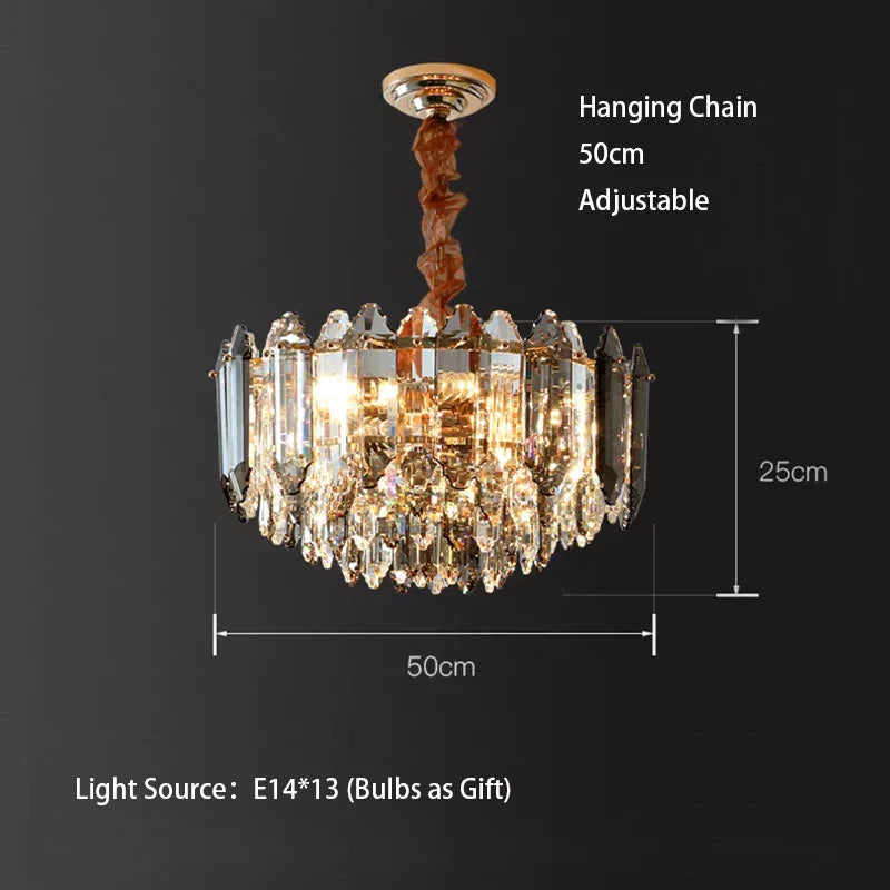 White Crystal chandelier - Piper House for dining room view 12