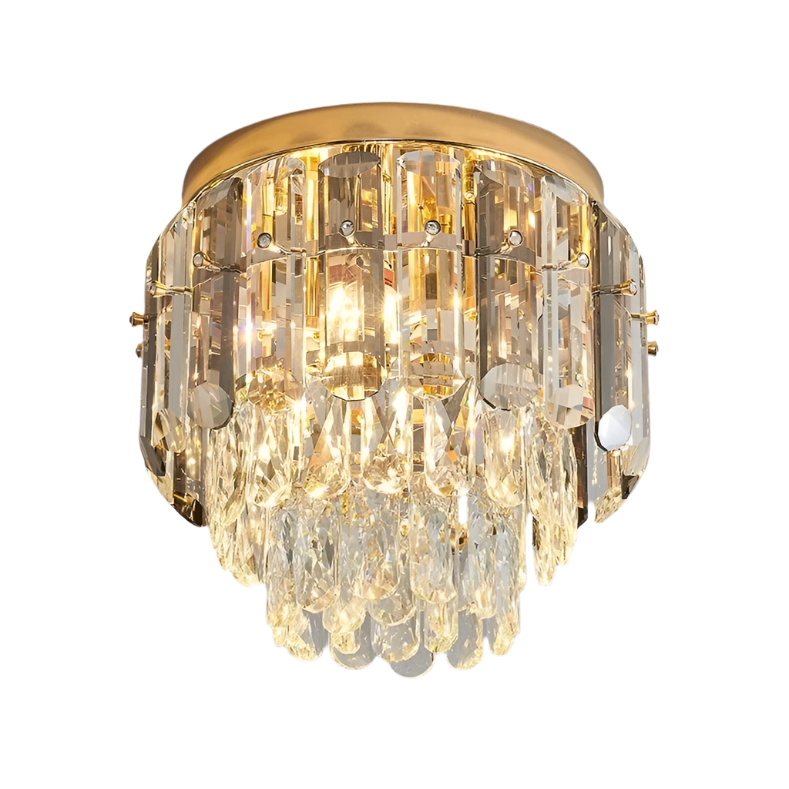 Clear Steel chandelier - Una House for dining room view 7