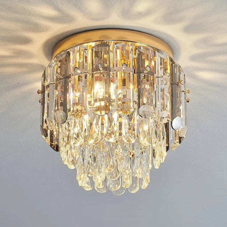 Clear Steel chandelier - Una House for dining room view 1