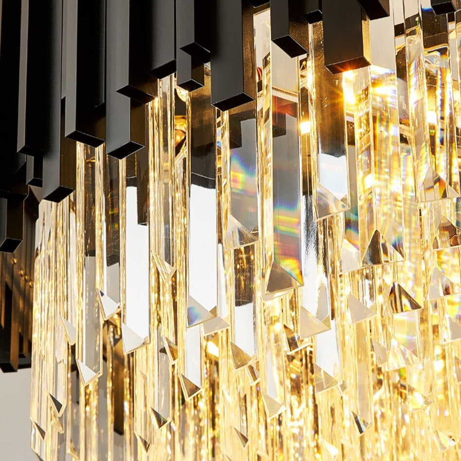 Black Crystal chandelier - Ottilie Court for dining room view 4