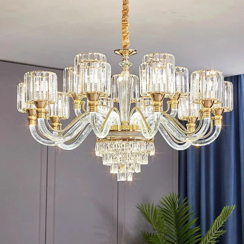 White Crystal chandelier - Winslow House for dining room view 2