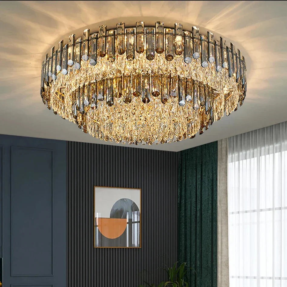 Clear Crystal Tiered chandelier - Aria Bay for dining room view 2