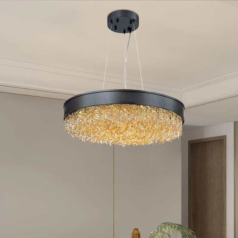 Black Crystal chandelier - Winslow Lane for dining room view 3
