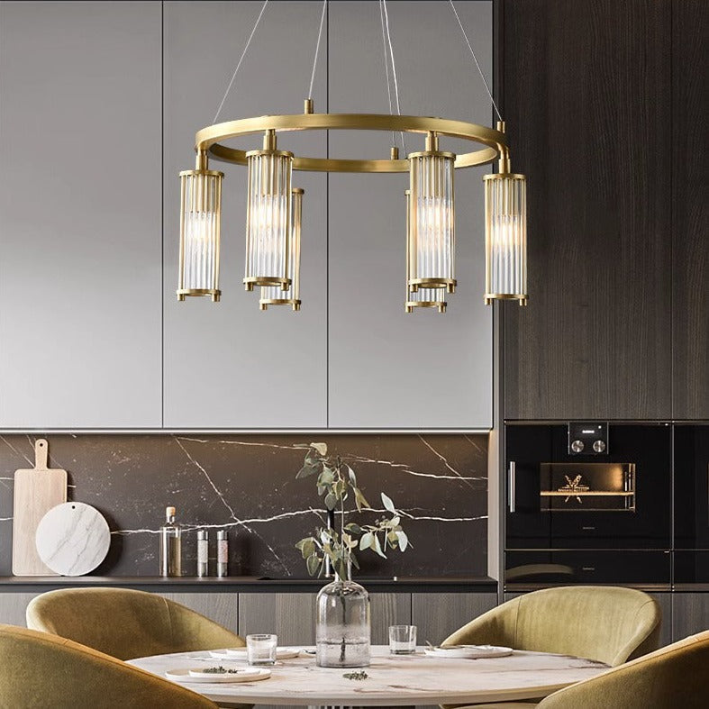 Copper Glass chandelier - Mira House for dining room view 1