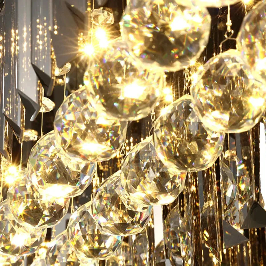 Smoke Crystal Linear chandelier - Halo House for dining room view 5