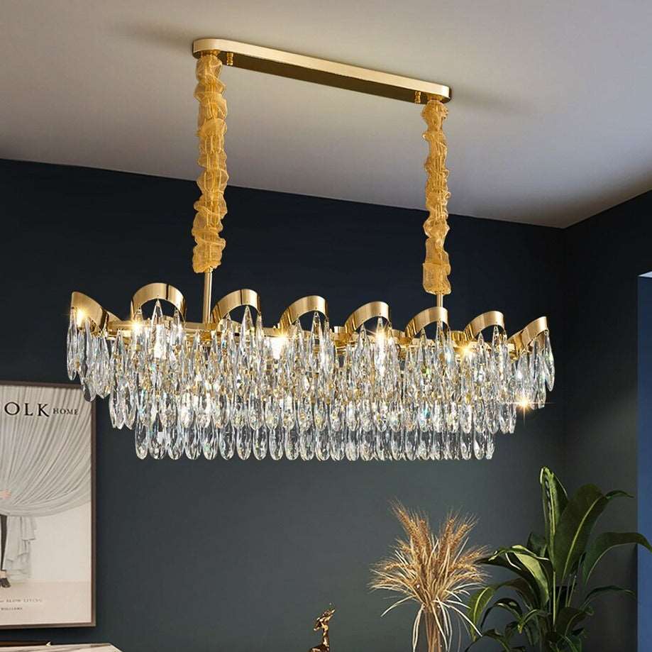 Clear Crystal chandelier - Indra Lane for dining room view 2
