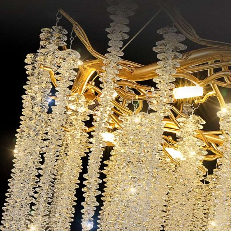 Clear Crystal Linear chandelier - Noor Lane for dining room view 5