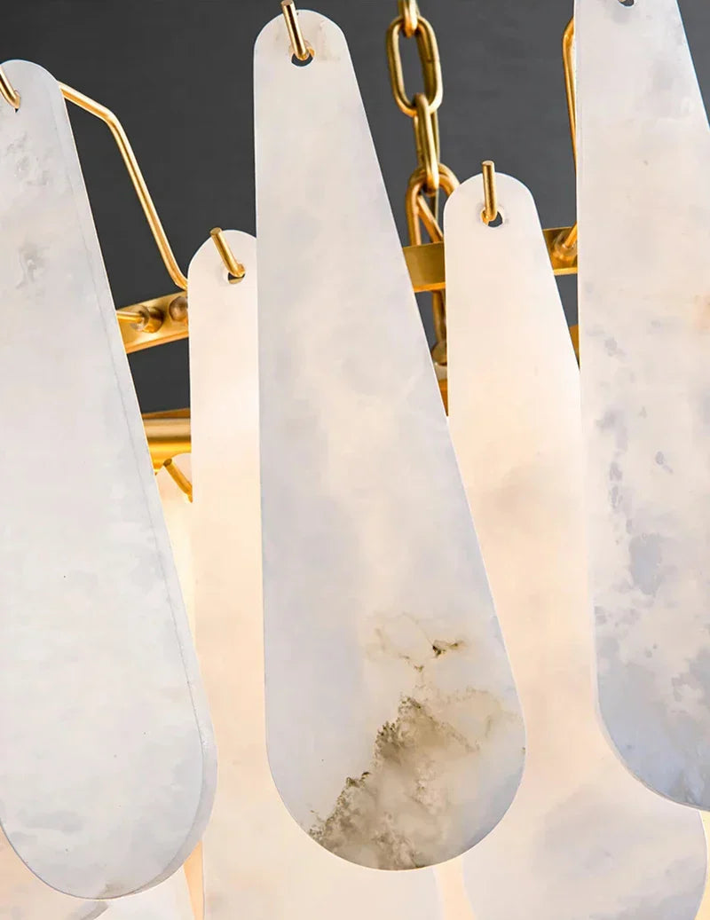 White Metal chandelier - Dorian House for dining room view 4