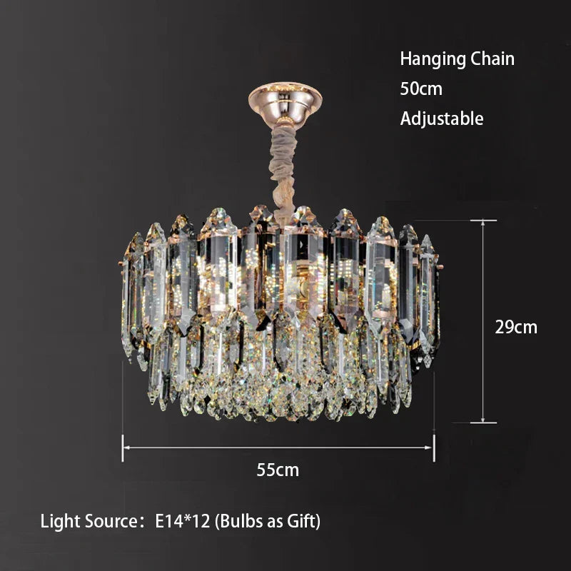 White Crystal chandelier - Piper House for dining room view 9