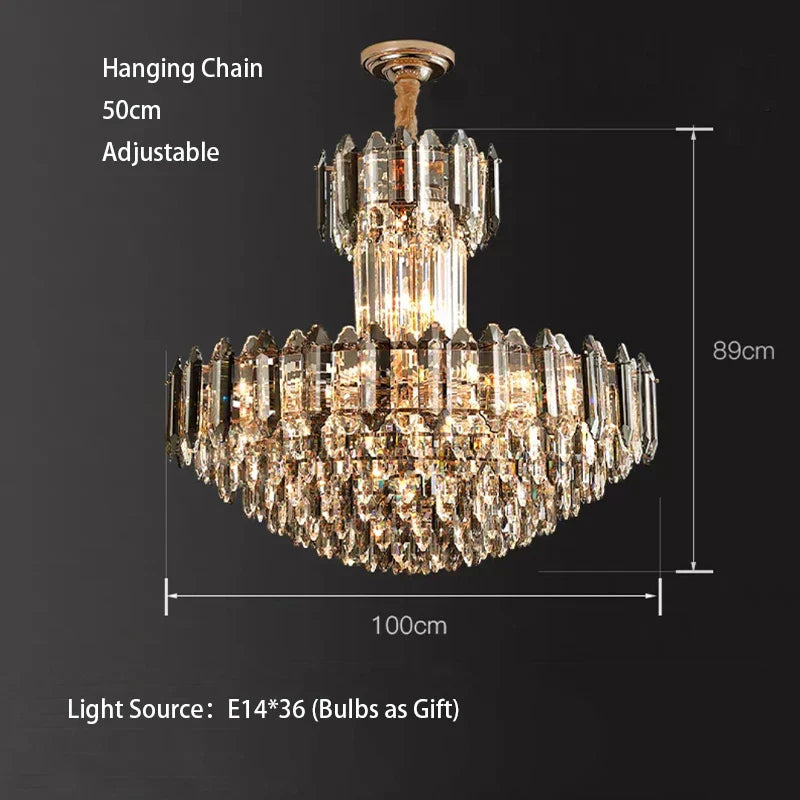 White Crystal chandelier - Piper House for dining room view 8