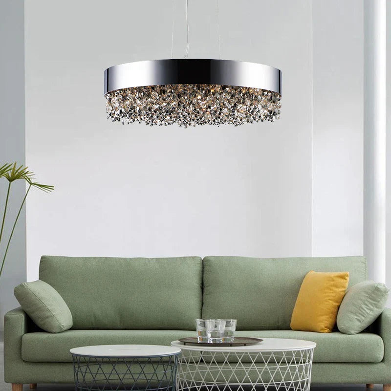 Black Crystal chandelier - Winslow Lane for dining room view 1