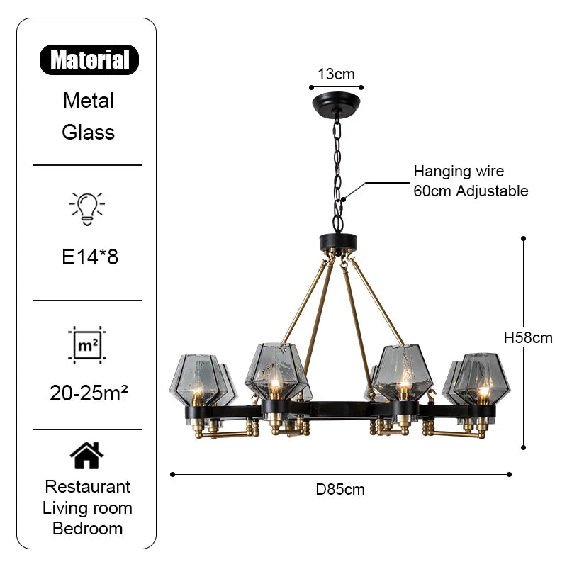 White Glass Linear chandelier - Petra Bay for dining room view 10