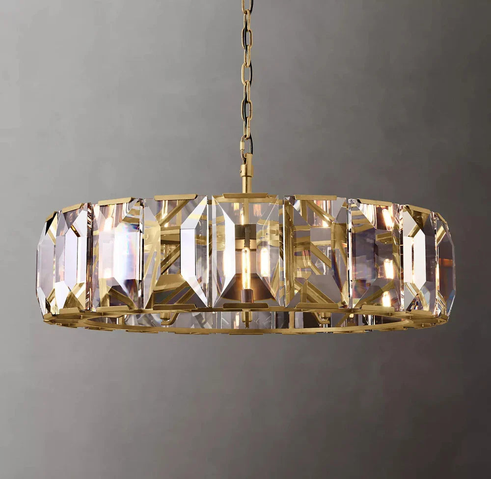 Black Crystal Round chandelier - Dahlia Lane for dining room view 6
