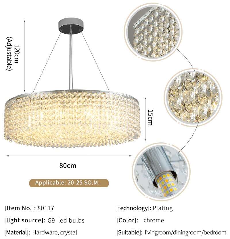 Clear Crystal chandelier - Faye Bay for dining room view 4