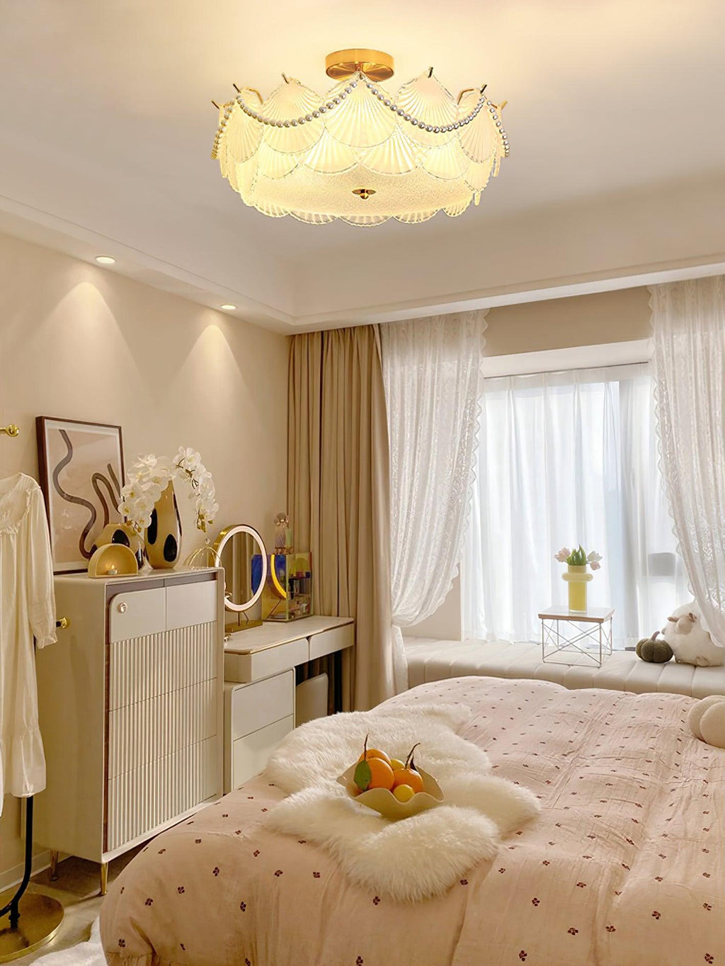 Shell Glass Ceiling Lamp