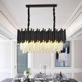 Chrome Crystal Round chandelier - Flora Lane for dining room view 1