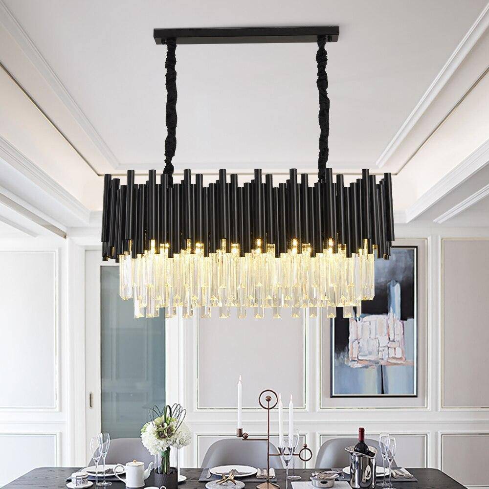 Chrome Crystal Round chandelier - Flora Lane for dining room view 1