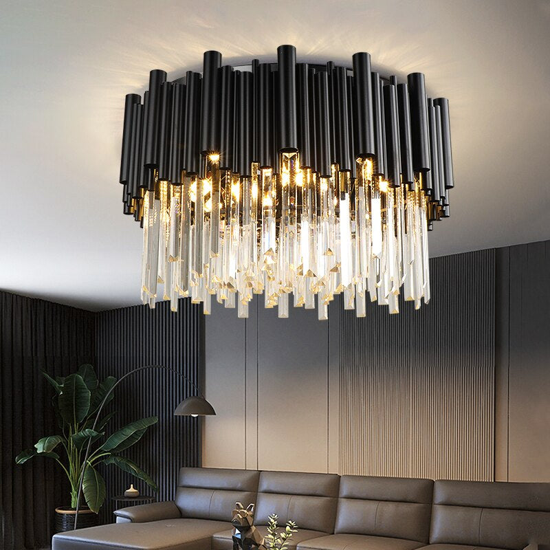 Black Crystal chandelier - Linnea House for dining room view 1