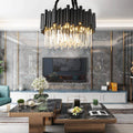 Crystal Round chandelier - Dahlia House for dining room view 1